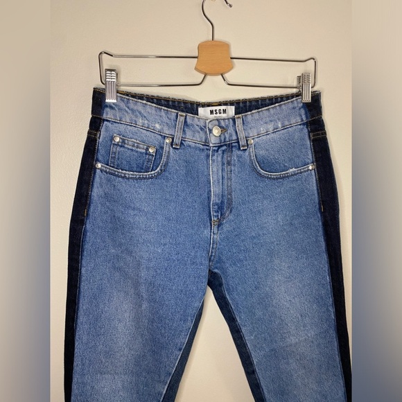 MSGM Milano Made In Italy Two-Toned Straight Leg Jeans - Picture 4 of 9